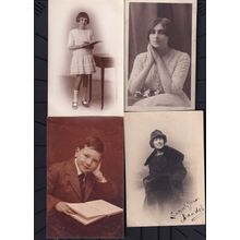 Clever Children Book Reading & Hand Signed Lady 4x Postcard s