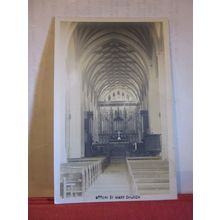 THE ALTAR, THE CHURCH, OTTERY ST. MARY, DEVON unused antique postcard =