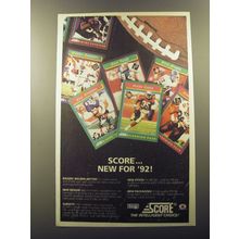 1992 Score Football Cards Advertisement - New for 92