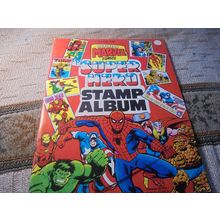 1976 OFFICIAL MARVEL COMICS SUPER HERO STAMP ALBUM BOOK!! VF/NM! $45.00 Shipped!