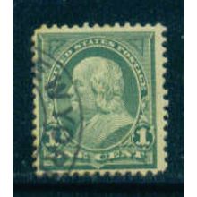 Used 279 1c Benjamin Franklin Just Clears M04268