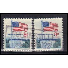 Used 1338F 8c U.S. Flag (2) Collinsville, CT. E0215