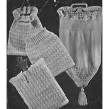 Vintage Knitting Pattern Bedroom Set Vyella #130b 1920s in Lozenge Stitch