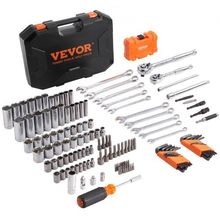 Mechanics Tool Set and Socket Set, 1/4" and 3/8" Drive Deep and Standard Soc...