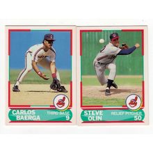 2 1990 Score Young Superstars Indians RC rookie cards #23 Olin, #32 Baerga