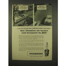 1956 Champion Spark Plugs Ad - Increase Horsepower