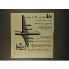 1956 BEA Airways Ad - When In Europe Fly