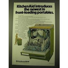 1970 KitchenAid Dishwasher Ad - Front-Loading Portables