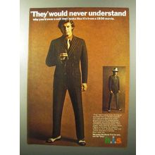 1970 h.i.s. Double-Breasted Suit Ad - Never Understand