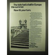 1971 Pan Am Airlines ad - Kids Had a Ball in Europe