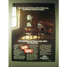 1989 Delta 14" Wood Cutting Band Saw and 18" Electronic Scroll Saw Ad