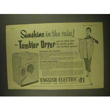 1955 English Electric Tumbler Dryer Ad - Sunshine in the rain