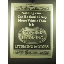 1930 Lycoming Motors Ad - Nothing finer can be said of any motor vehicle