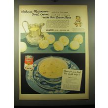 1948 Campbell's Cream of Mushroom Soup Ad - recipe for Chicken a la King