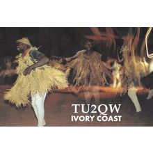Tribal Dancers Ivory Coast QSL Amateur Postcard Style Radio QSO Card