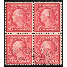 540, Used F/VF 2¢ Block of Four * Stuart Katz