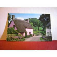 ROSE COTTAGE, DUNSTER, SOMERSET used vintage postcard 1973 pm =