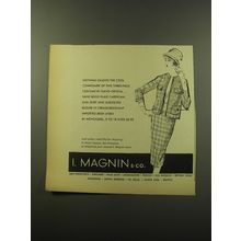 1960 I. Magnin Fashion by David Crystal Ad - Nothing daunts the cool composure