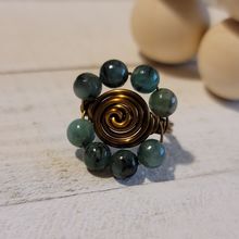 Emerald Copper Wire Wrapped Rings