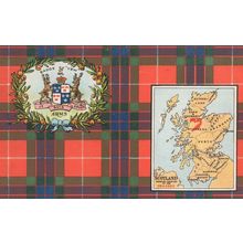 Badge Of Yew Arms Heraldry Shield Scottish Map Old Postcard