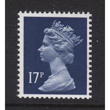 X911Ea U252 17p Deep blue LEFT BAND Unmounted Mint GB Machin