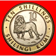 Ⰶ GREAT BRITAIN: KENYA ★ 10 SHILLINGS 2018 LION! UNC LUSTRE★LOW START★NO RESERVE