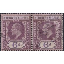 Northern Nigeria 1906 6d Dull Purple & Violet Pair