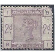 1883 SG189 2d Lilac Very Fine Used Blunt Corner Check Letters "BI".