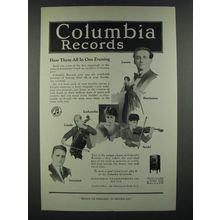 1919 Columbia Records Ad - Lazaro Barrientos Stracciari Casals Lashanska Seidel