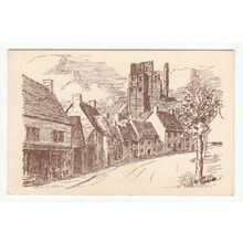 West Street Corfe Castle Sketch Postcard Dorset