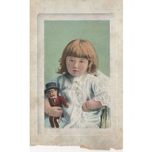 Ventriloquist Style Child Puppet Worn German Old Postcard