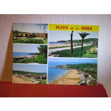 multiview, PLAYA DE LA MORA, COSTA DORADA, TARRAGONA, SPAIN unused postcard =