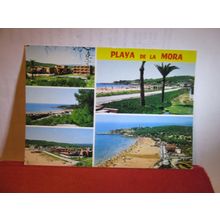 multiview, PLAYA DE LA MORA, COSTA DORADA, TARRAGONA, SPAIN unused postcard #