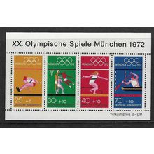 GERMANY 1972 OLYMPIC GAMES 7th SERIES MINIATURE SHEET MNH SG MS1633
