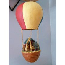Paper Mache Hot Air Baloon with Hanging Basket of Noah's Arc