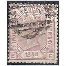 1877 SG141 2 1/2d Rosy-Mauve Plate 8 Good+ Used Check Letters "EE".