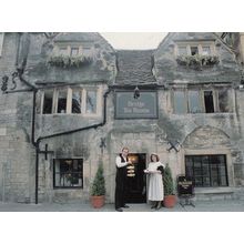 The Bridge Tea Rooms Owners in Victorian Fashion Old Tea Cake Wiltshire Postcard