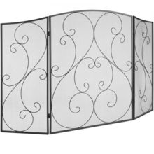 Fireplace Screen 3 Panel, Sturdy Iron Mesh Fireplace Screen, 48"(L) x30.2"(H...