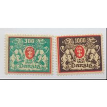 Danzig Stamps Scott #118 & 120, Mint Hinged