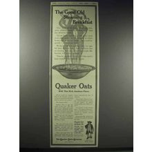 1914 Quaker Oats Ad - The Good Old Steaming Breakfast