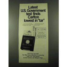 1969 Carlton Cigarettes Ad - U.S. Government Test