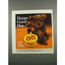 1983 Gund Birthday Bear Ad - Happy Gund-Day