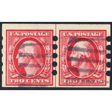 384, Used - 2¢ Mailometer Line Pair * Stuart Katz