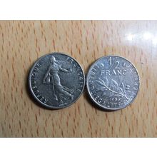 France Republic 1986 1/2 Franc Coin