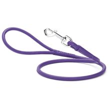 Dog Pet Round Leather Leash W1/2" - L72", Purple