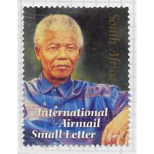 AFRICA SOUTH 2008 MANDELA NELSON PHOTO SEATED AIRMAIL SMALL LETTER USED scuffs