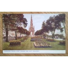 POSTCARD: EDINBURGH, PRINCES STREET GARDENS AND SCOTT MONUMENT: 1950