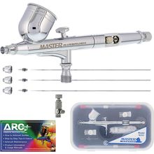 Master Performance G233 Pro Set Master Airbrush Gun with 3 Nozzle Sets (0.2, 0.3