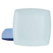 Gibson Home Grayson 4 Piece 10.5 Inch Square Melamine Dinner Plate Set in Ass...