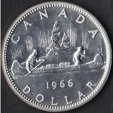1966 Canada 1 Dollar Silver Coin Voyageur